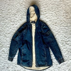 Zanerobe. Insulated Jean Hoodie Jacket. Size M. Blue denim